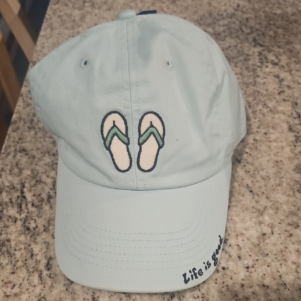 Life Is Good Light Blue Cap with Flip-Flop Embroidery
